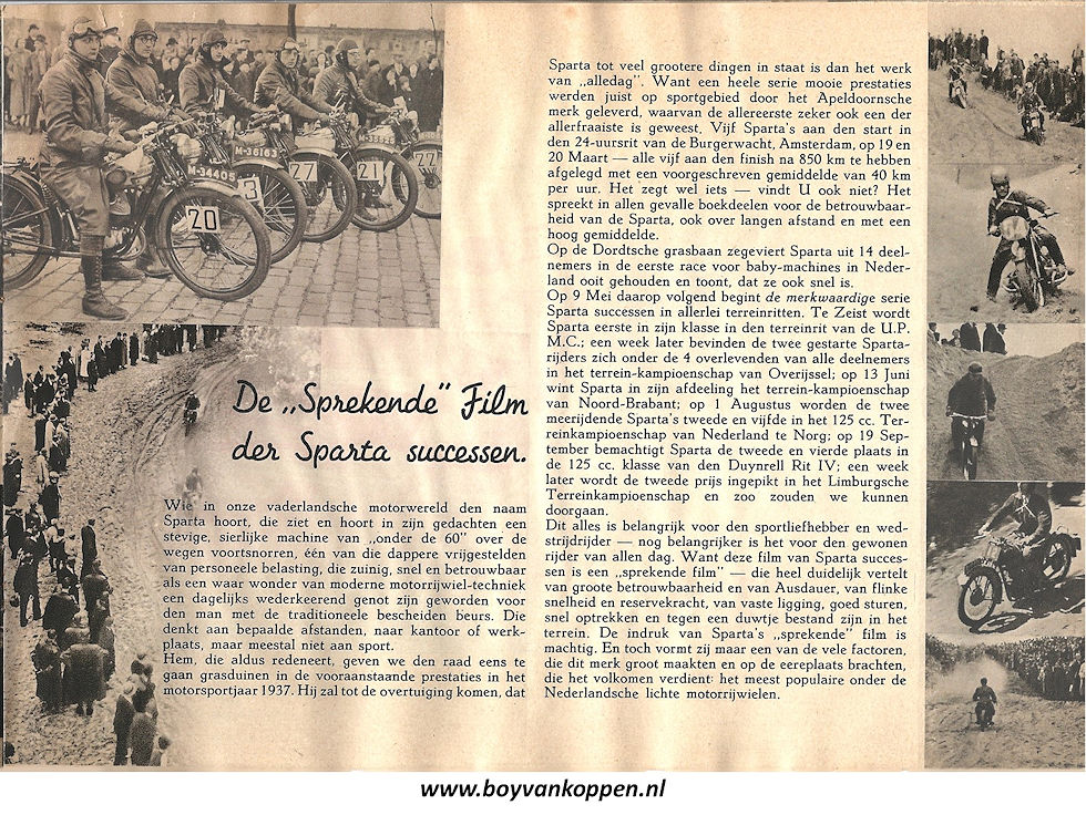 Sparta motorfietsen folder 1937
