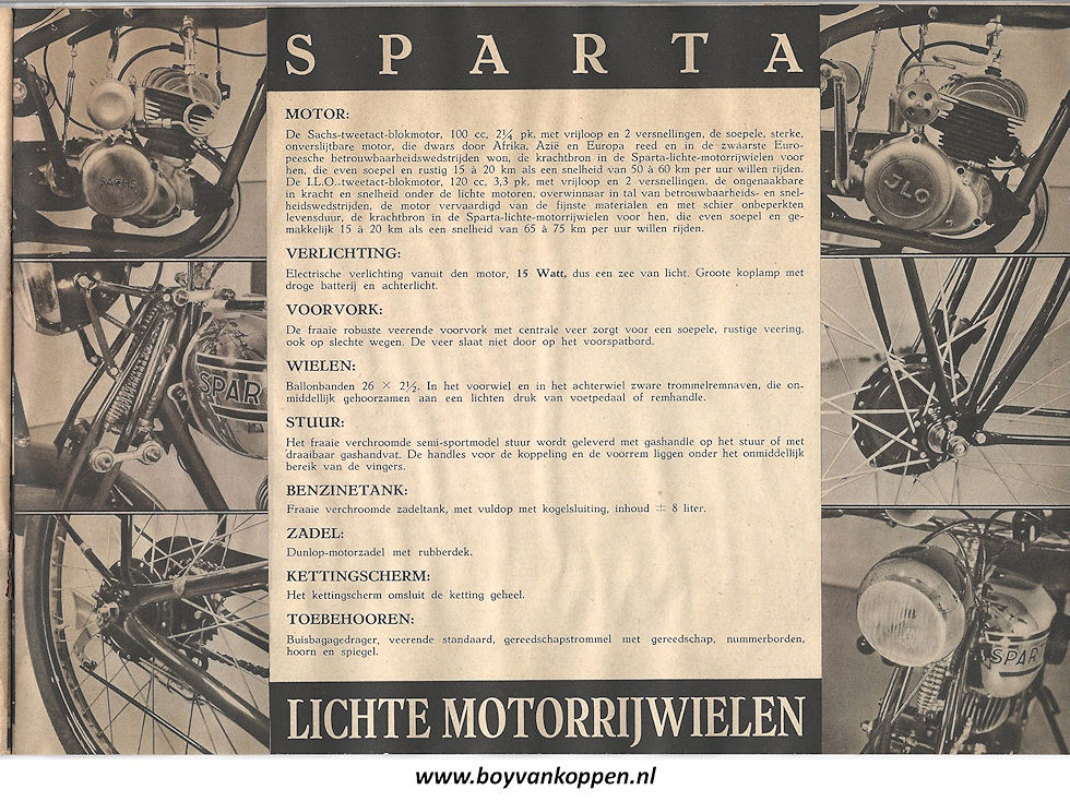 Sparta motorfietsen folder 1937