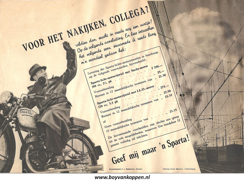 Sparta motorfietsen folder 1937