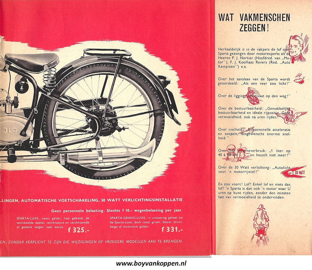 Sparta motorfietsen folder 1940