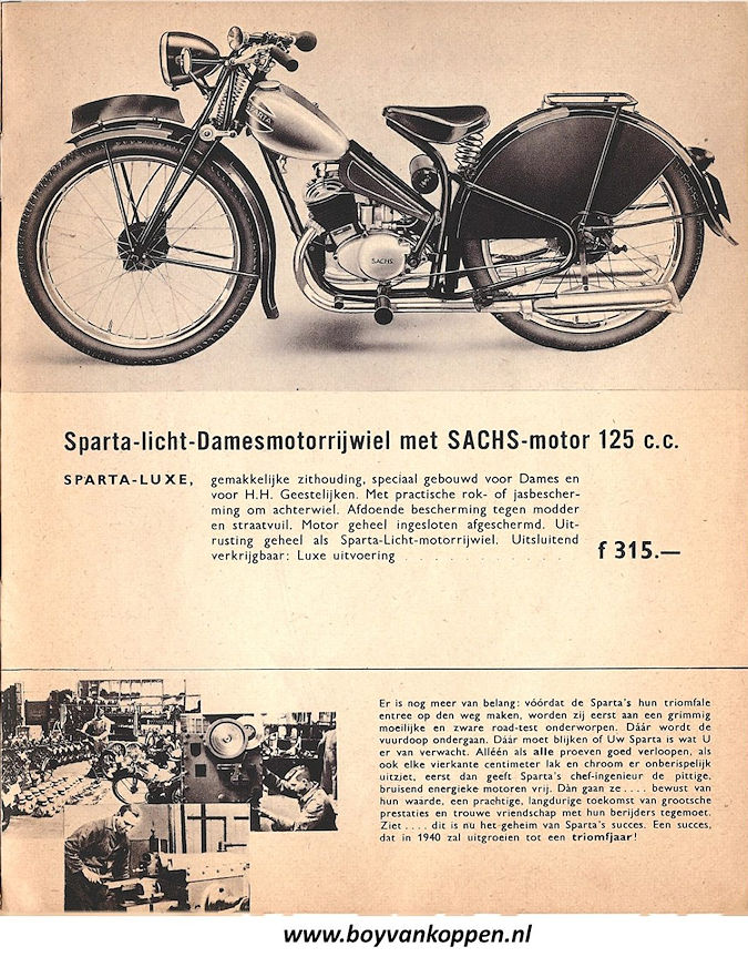 Sparta motorfietsen folder 1940