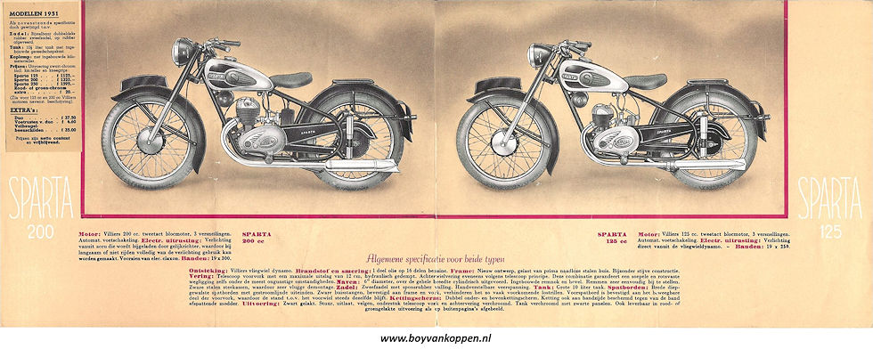 Sparta motorfietsen folder 1951