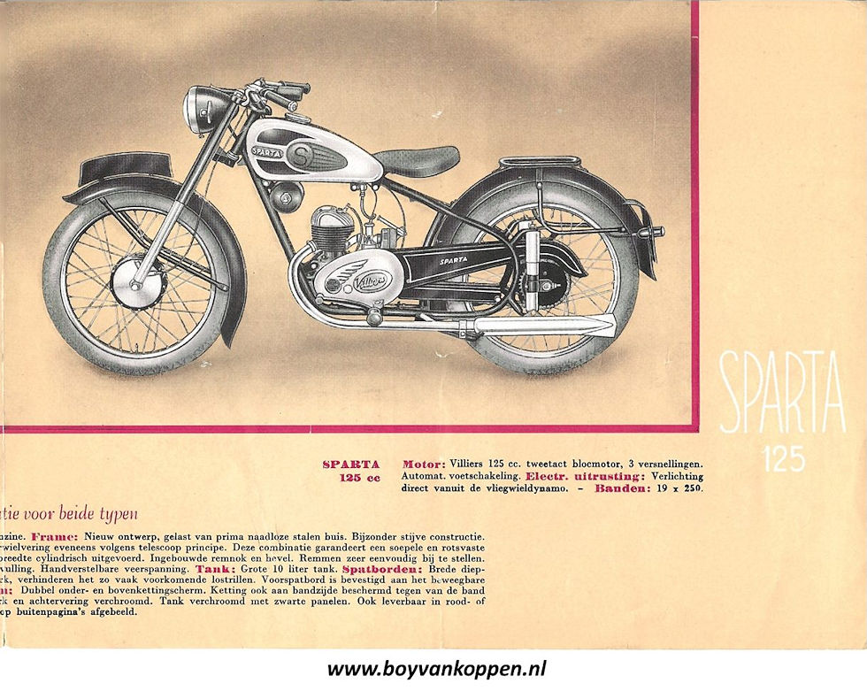 Sparta motorfietsen folder 1951