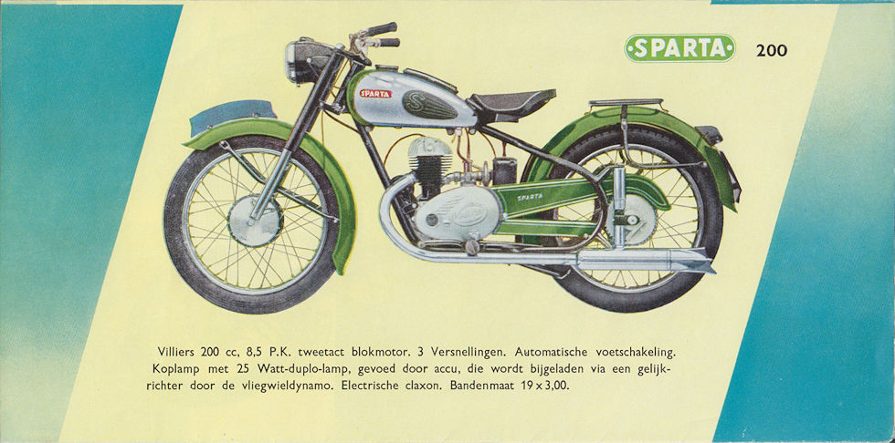 Sparta motorfietsen folder 1952