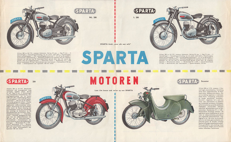 Sparta motorfietsen folder 1954