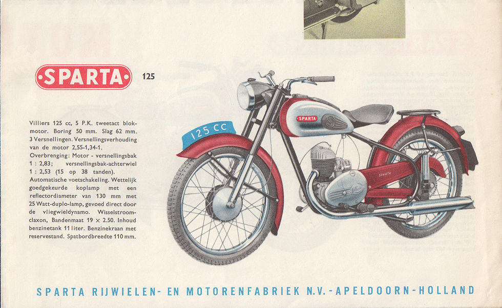 Sparta motorfietsen folder 1954
