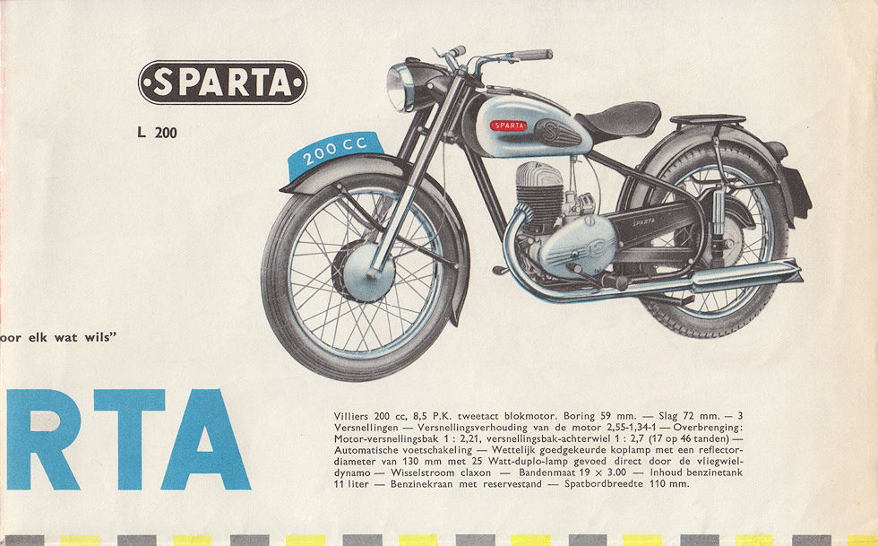 Sparta motorfietsen folder 1954