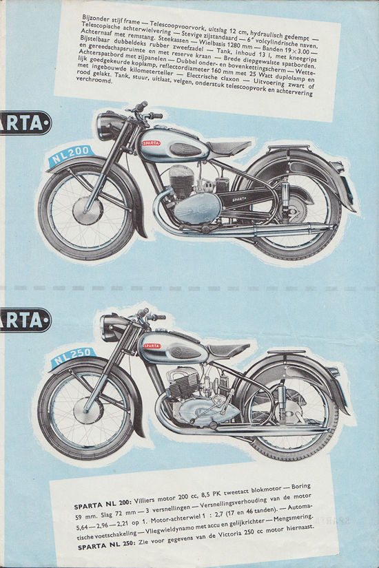 Sparta motorfietsen folder 1955