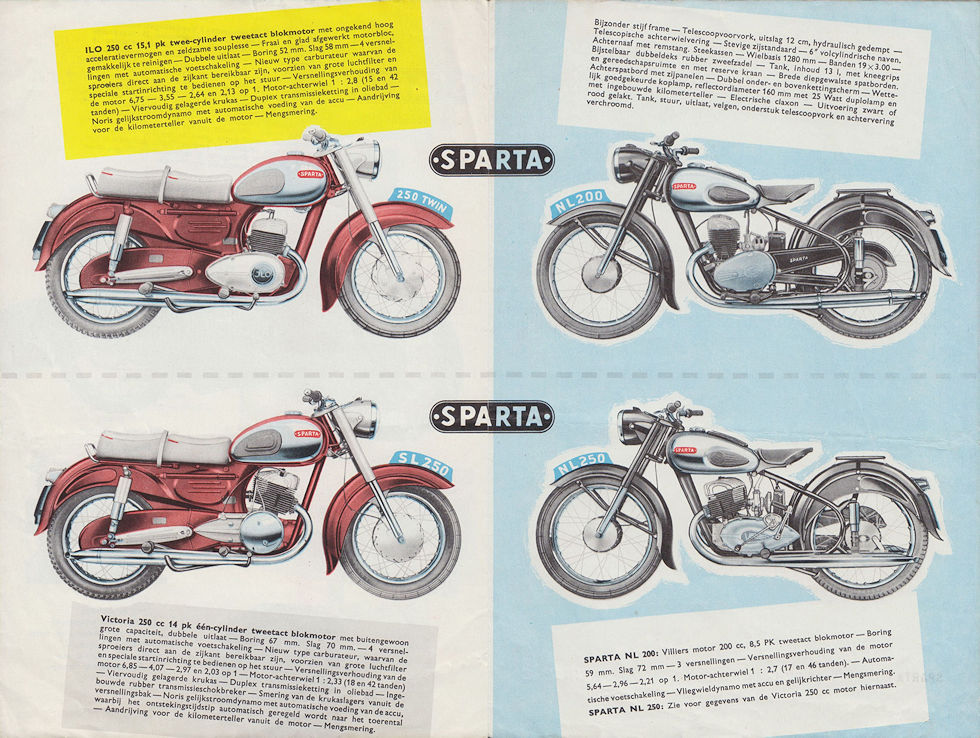 Sparta motorfietsen folder 1955