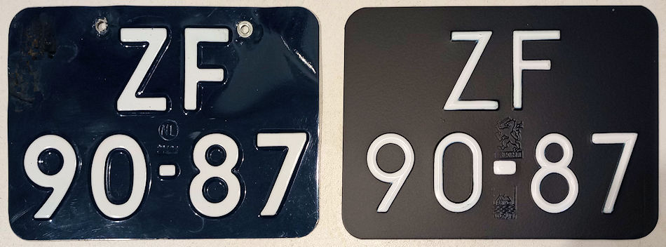 Moderne en ouderwetse oldtimer nummerplaat