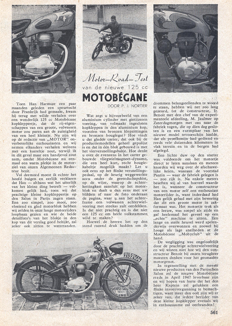 Artikel uit Motor nr.42 1946 