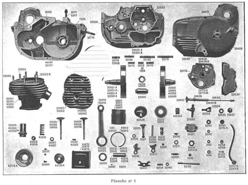 Foto 1 uit het onderdelenboek 1931 Motobécane B-serie