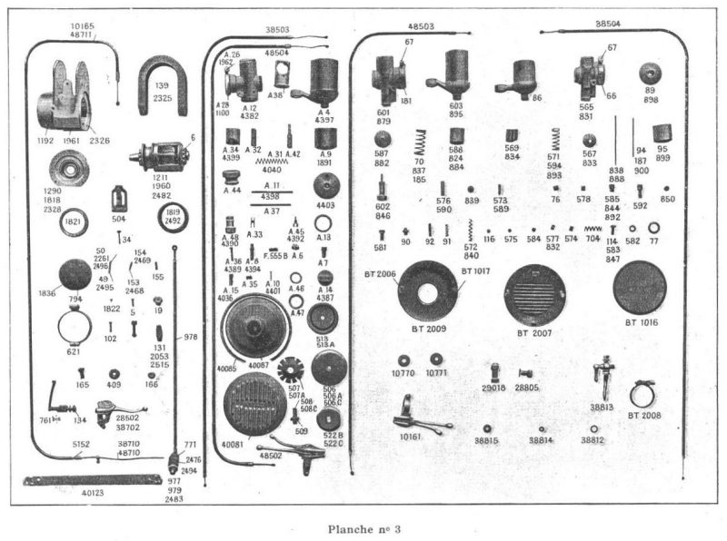 Foto 3 uit het onderdelenboek 1931 Motobécane B-serie