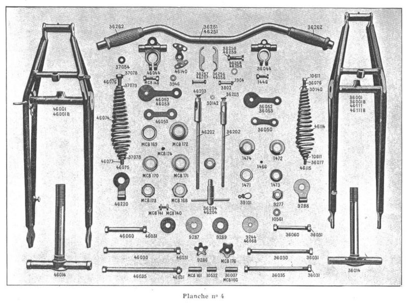 Foto 4 uit het onderdelenboek 1931 Motobécane B-serie