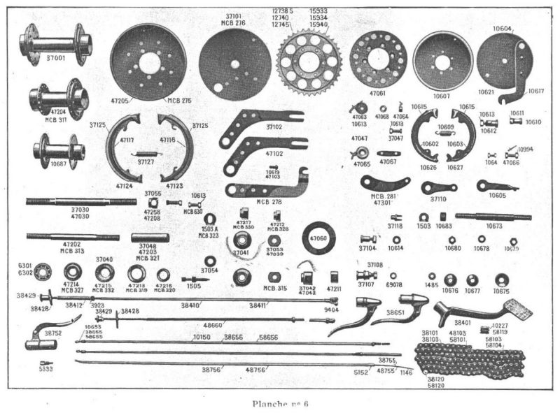Foto 6 uit het onderdelenboek 1931 Motobécane B-serie