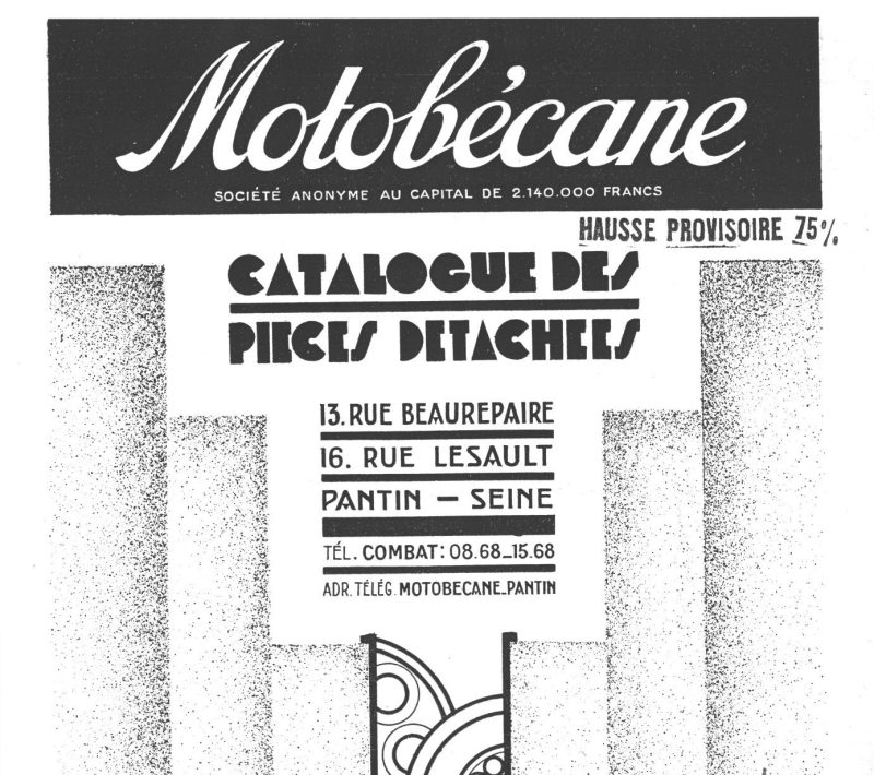 Kaft onderdelenboek 1931 Motobécane B-serie