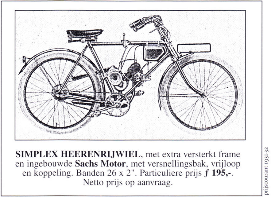 Simplex prijscourant 1931