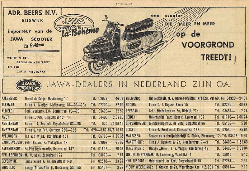 Jawa advertentie Volkskrant 1960