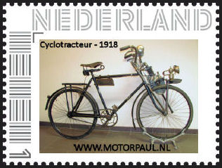 Cyclotracteur op Alcyon fiets 1919
